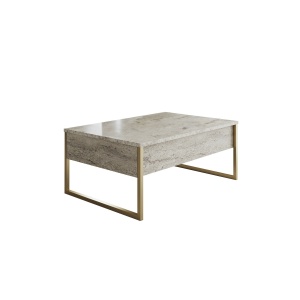 Hanah Home Coffee Table Travertine Gold Luxe - Travertine