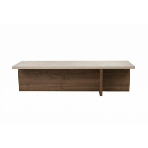 Hanah Home Coffee Table Travertine Venezia Walnut Harbor - Traver...