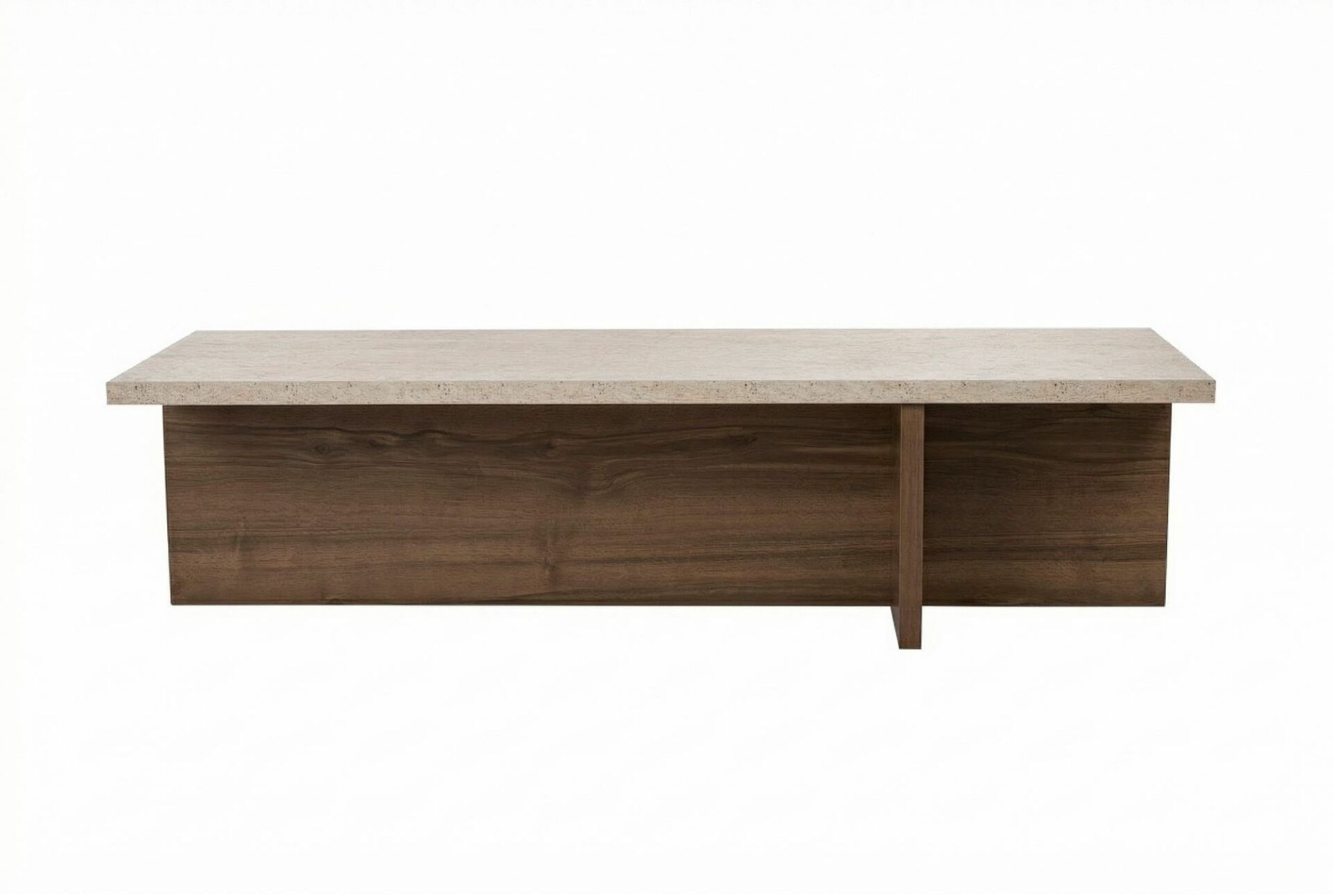 Hanah Home Coffee Table Travertine Venezia Walnut Harbor - Traver...
