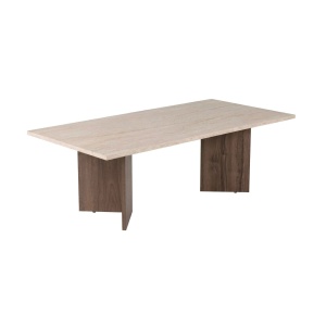 Hanah Home Coffee Table Travertine Venezia Walnut Sabin - Travert...