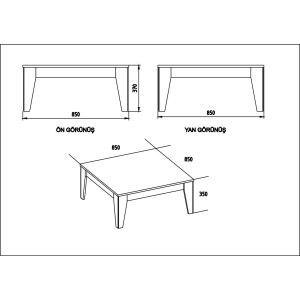 Hanah Home Dohányzóasztal Diófa Fekete Lorenz