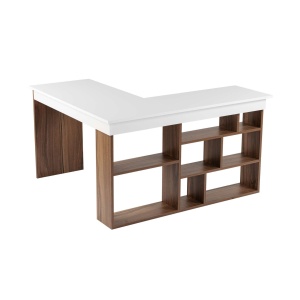 Hanah Home Study Desk Venezia Walnut White Vesper - Venezia Walnu...