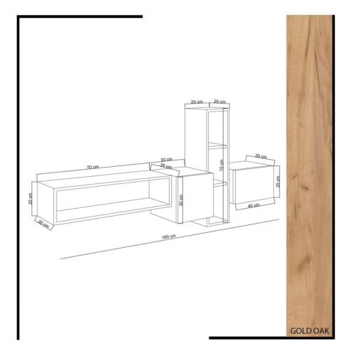 Hanah Home TV Unit Oak White Kumkuat - Image 2
