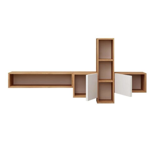 Hanah Home TV Unit Oak White Kumkuat