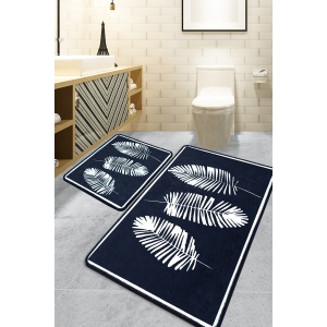 L'essential Maison Bathmat Set (2 Pieces) Black Hoja - Black